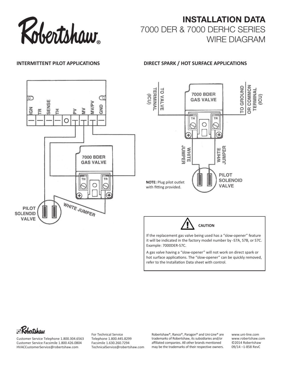 Robertshaw Gas Valve 7000Bmvr Wiring Diagram