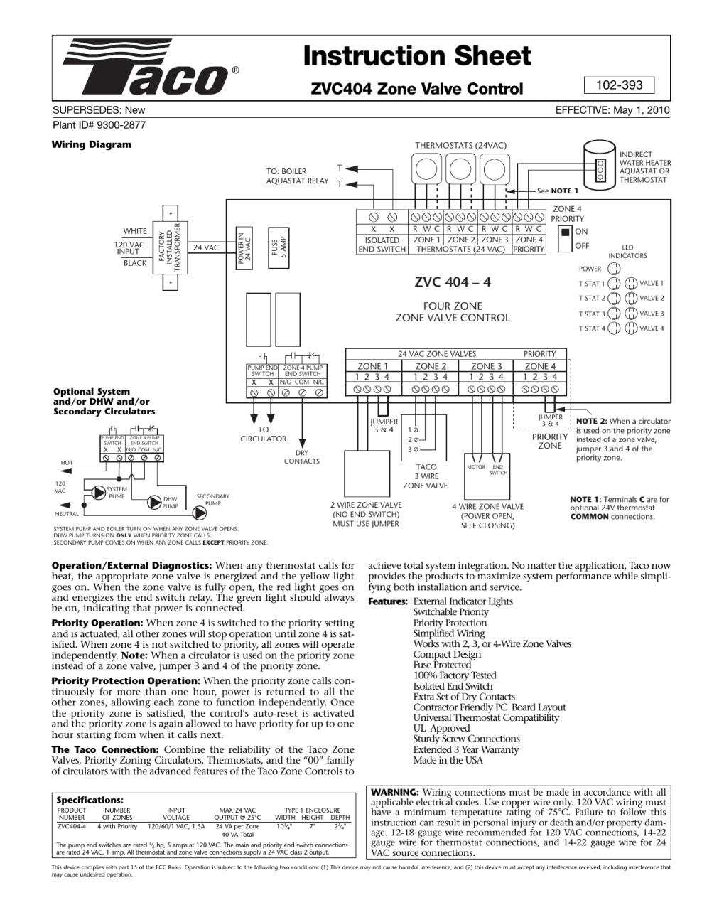 Taco Zone Valve 555 102 Wiring Diagram Wiring Diagram
