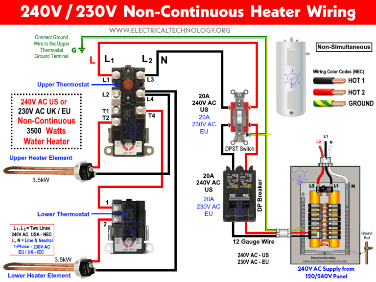 240V Electric Water Heater Wiring Diagram