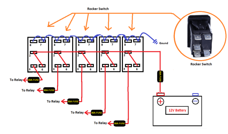 12 Volt 6 Pin Rocker Switch Wiring Diagram