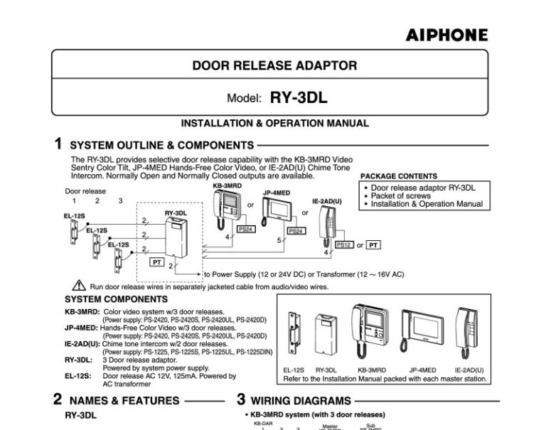 Aiphone Lem 1Dl Wiring Diagram