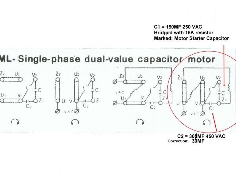 6 Lead Single Phase Motor Wiring Diagram With Capacitor