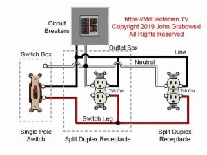 Switched Split Outlet Wiring Diagrams Mr. Electrician Outlet wiring
