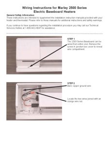 Wiring Instructions for Marley 2500 Series Electric Baseboard Heaters X