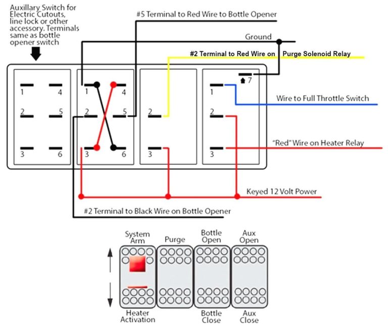 6 Pin On-Off-On Rocker Switch Wiring Diagram