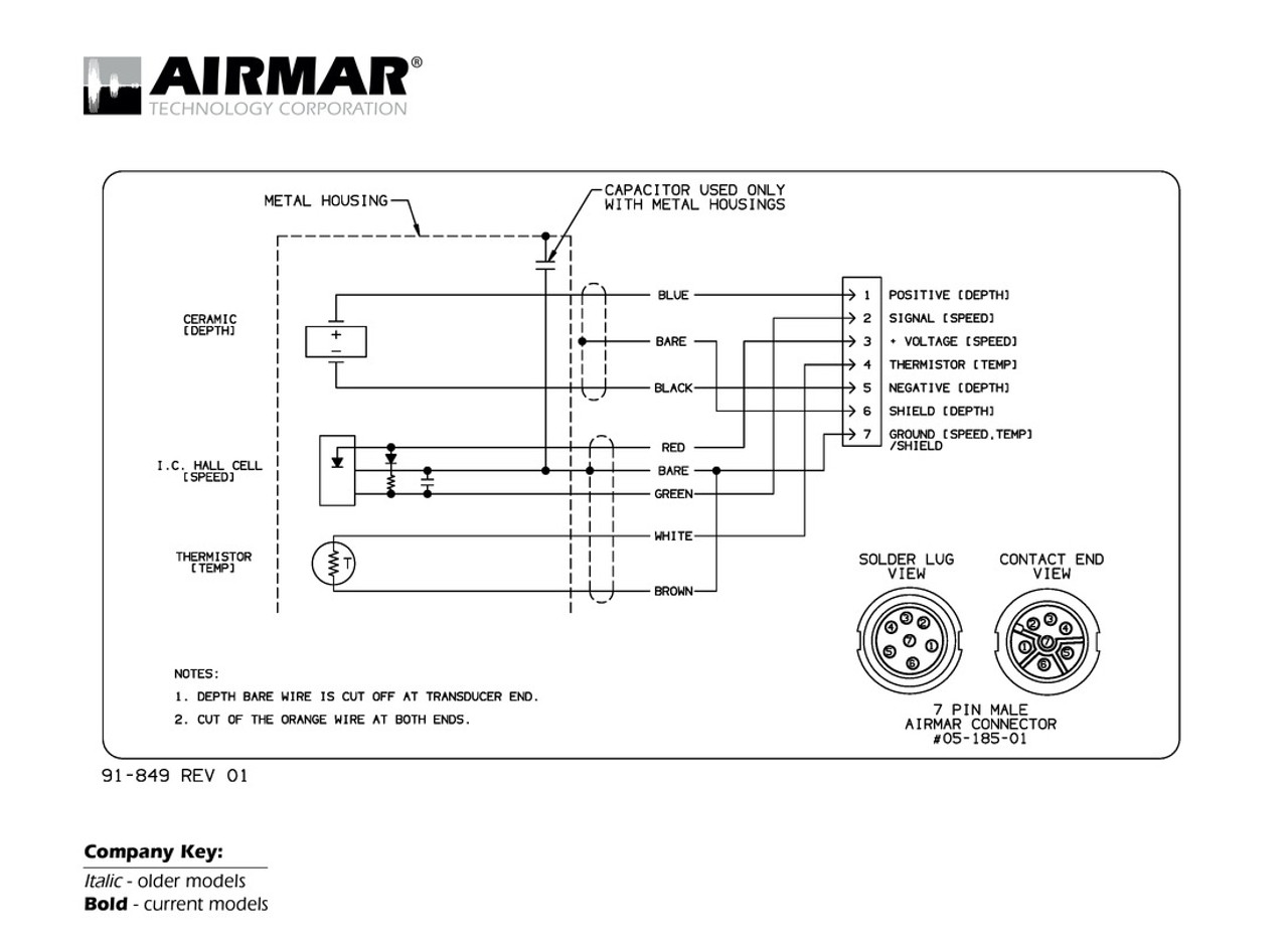 Airmar Wiring Diagram Lowrance/SIMRAD 7 pin (D,S,T) Best Deal Blue
