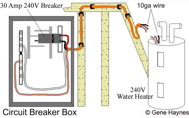 Residential 240V Water Heater Wiring Diagram