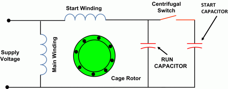Motor Wiring Diagram Single Phase With Capacitor