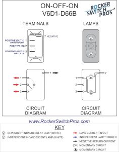 V6D1 Rocker Switch ONOFFON SPDT 2 lights Rocker Switch Pros