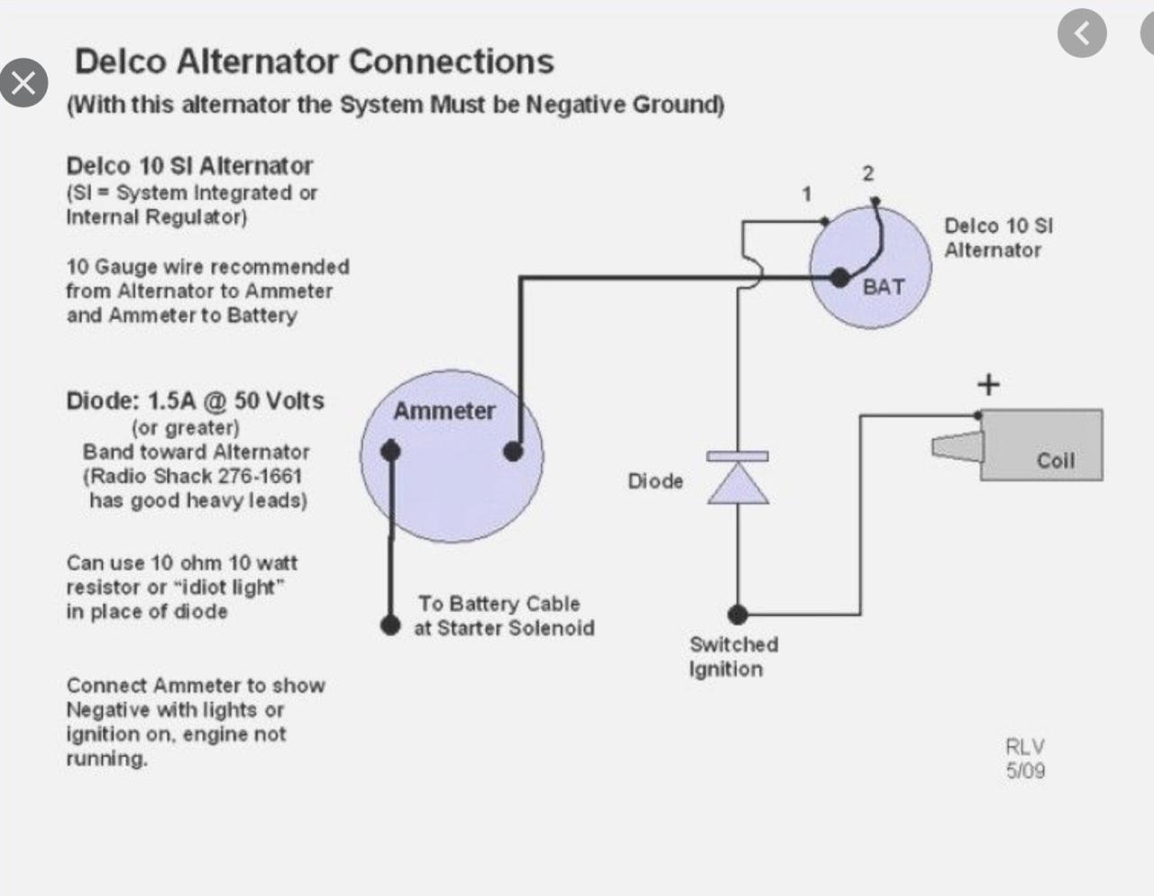 Wiring for alternator with internal regulator CorvetteForum