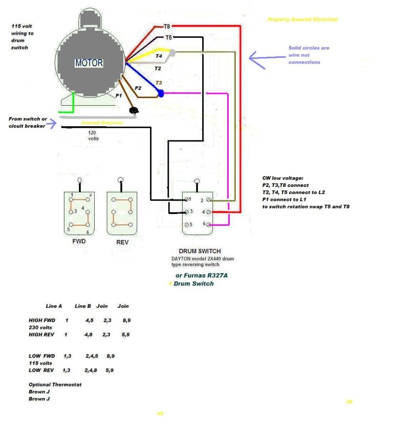 5 Lead Single Phase Motor Wiring Diagram