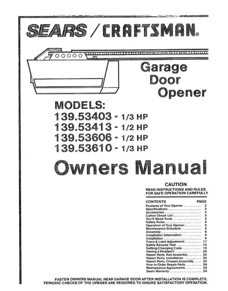 Craftsman Garage Door Opener Wiring Diagram