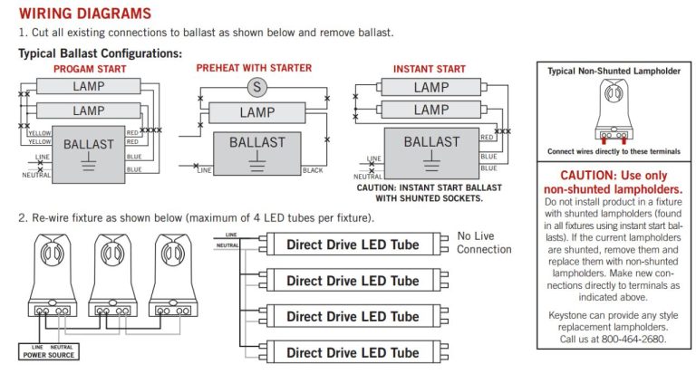 2-Lamp T8 Ballast Wiring Diagram