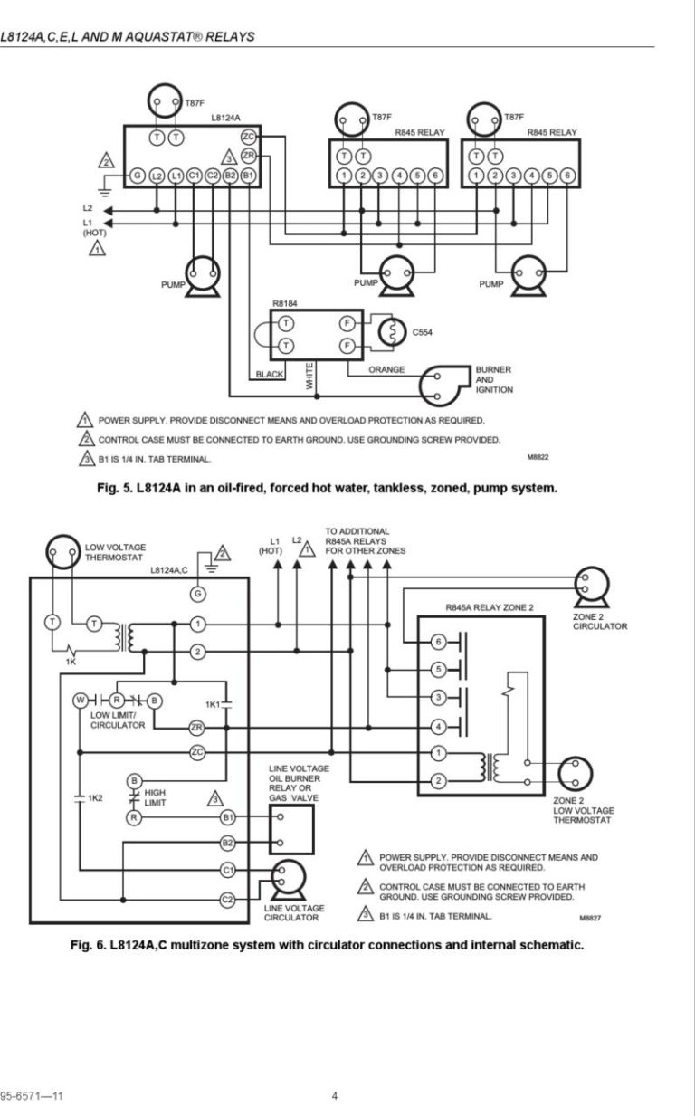 Aquastat Relay L8148E Wiring Diagram