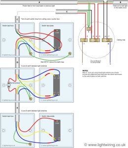 3 way light switching (old cable colours) Light wiring