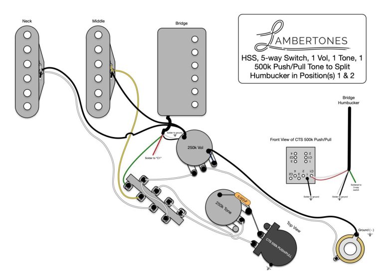 2 Humbucker 1 Volume 1 Tone Wiring Diagram