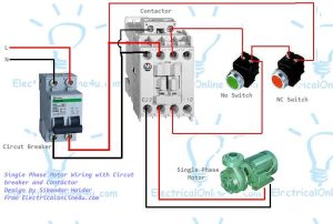 Single Phase Motor Wiring With Contactor Diagram Electrical Online 4u