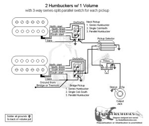 2 Humbuckers/3Way Toggle Switch/1 Volume/SeriesSplitParallel