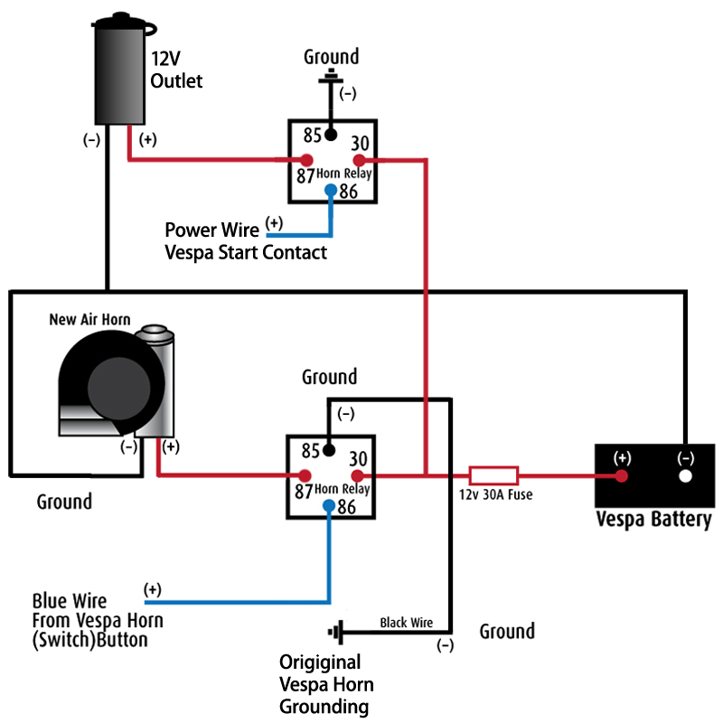 4 Pin Relay Wiring Diagram Horn