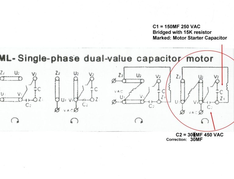 4 Lead Single Phase Motor Wiring Diagram