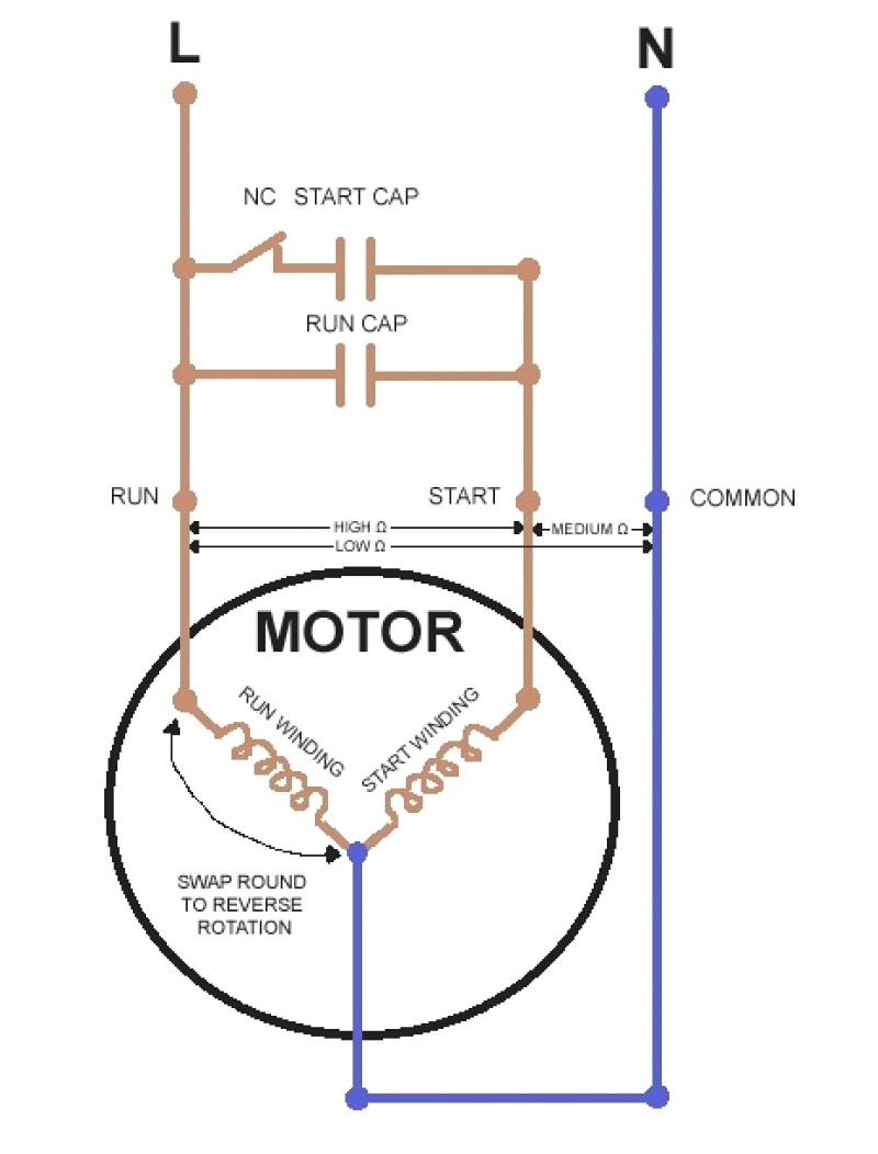 1 Hp Single Phase Motor Wiring Diagram