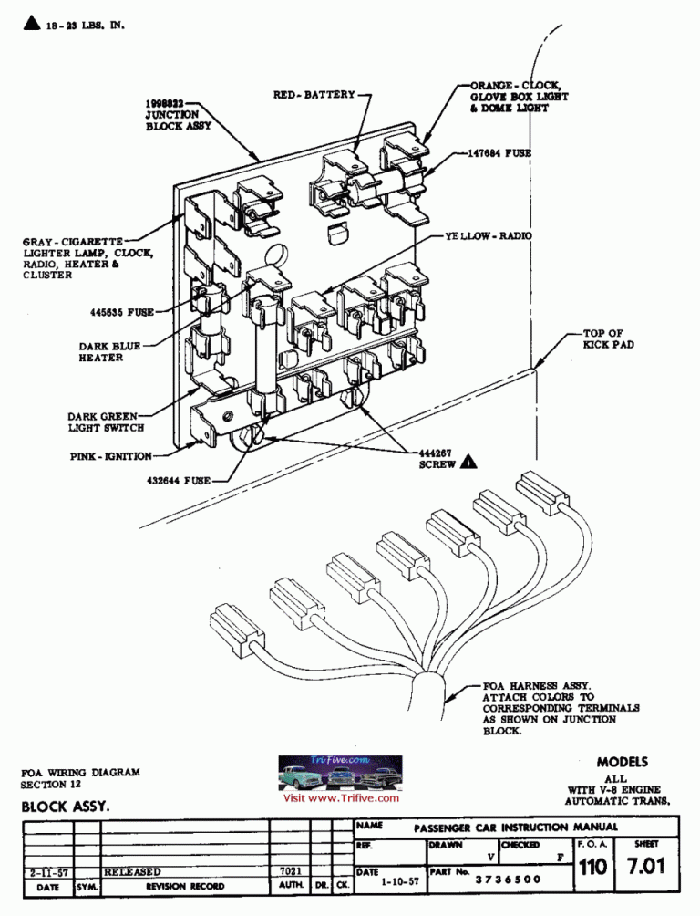 1957 Chevy Bel Air Headlight Switch Wiring Diagram