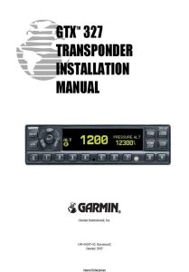 Garmin GTX 330, GTX 330D Maintenance Manual 1900020705 PDF
