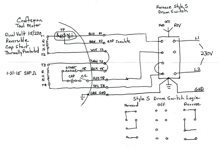 230 Volt Single Phase Motor Forward Reverse Wiring Diagram