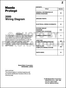 2000 Mazda Protege Wiring Diagram Manual Original