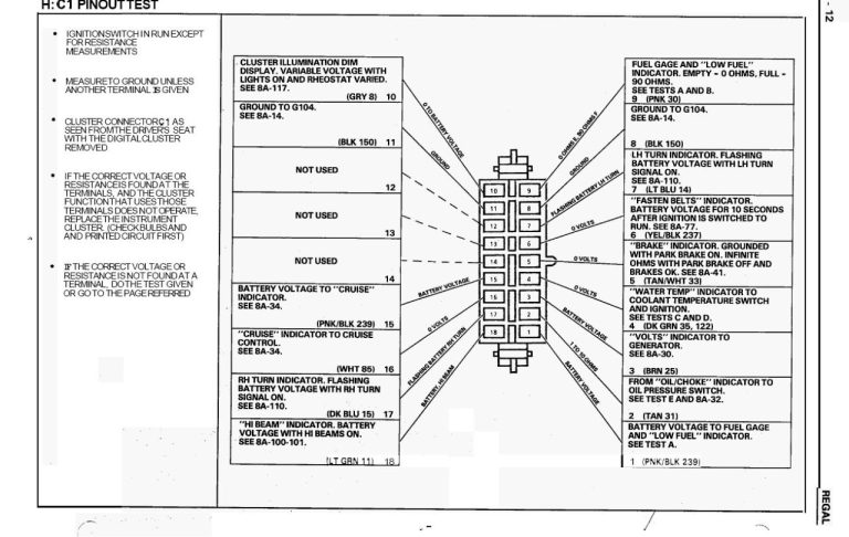 1991 Chevy 1500 Instrument Cluster Wiring Diagram