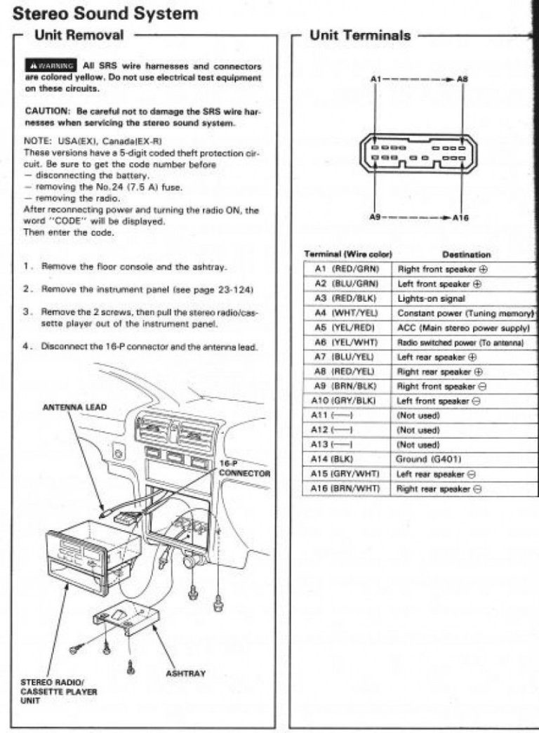 97 Honda Accord Radio Wiring Diagram