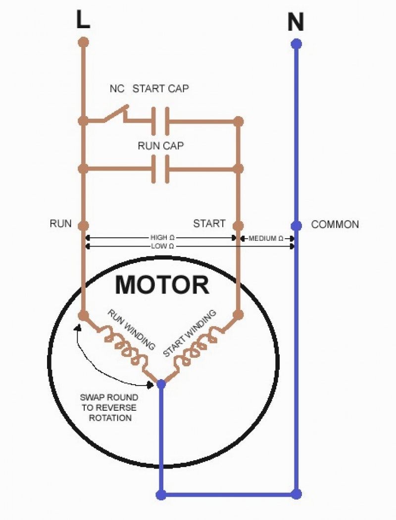 Single Phase Motor Wiring Diagram With Capacitor Start