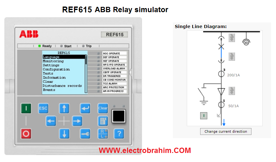 REF615 ABB Relay simulator