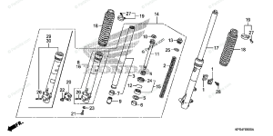 Honda Motorcycle 2003 OEM Parts Diagram for FRONT FORK