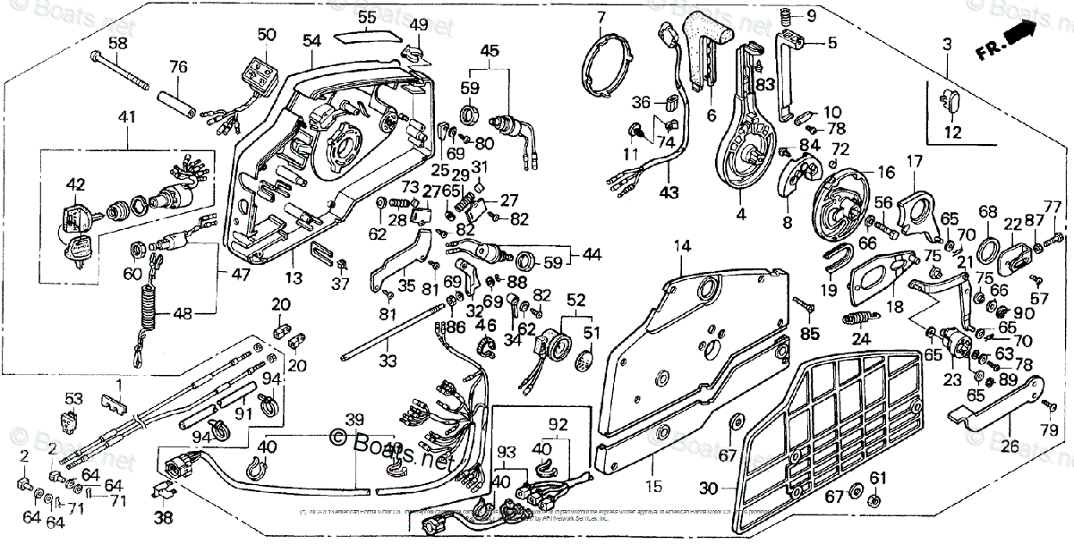 Honda Outboard Parts by HP & Serial Range 45HP OEM Parts Diagram for