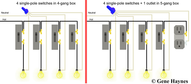 SOLVED How to wire 3 switches in a 3 gang box Fixya