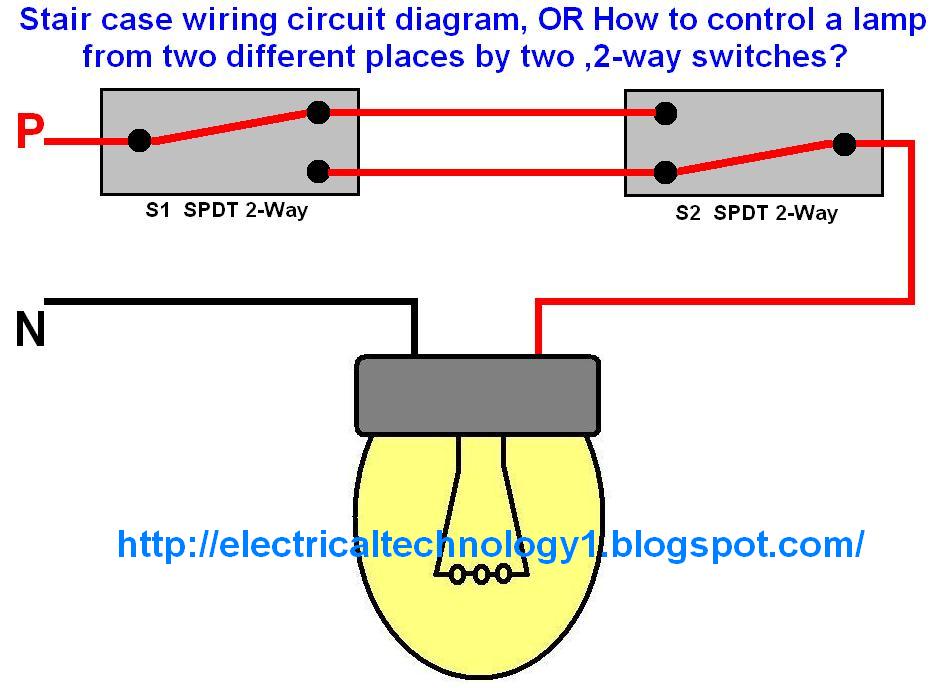 One Light Two Switches Wiring Diagram