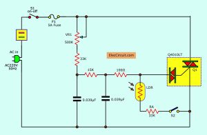 Dimmer circuit using SCR TRIAC
