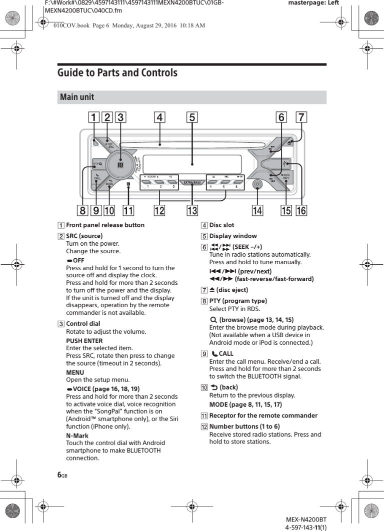 Sony Mex N4200Bt Wiring Diagram