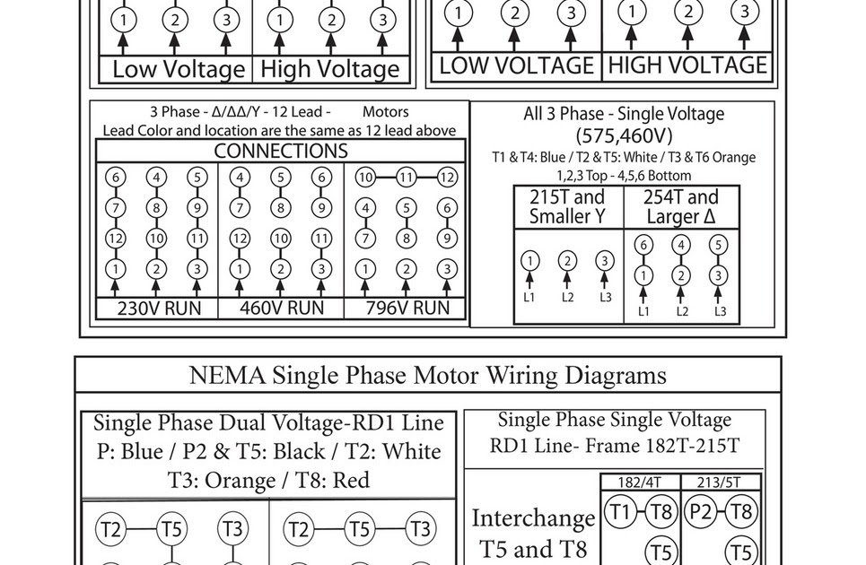 6 Lead 3 Phase Motor Wiring Diagram 230v 3 phase motor wiring