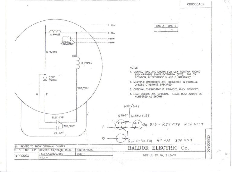 Baldor L1410T Capacitor Wiring Diagram
