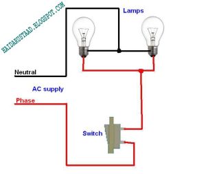 How to control 2 lamps (bulbs) by one way switch (parallel circuit