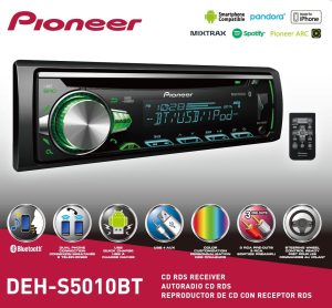 "Pioneer DEHS5010BT CD Receiver with Bluetooth, Single DIN, Indash