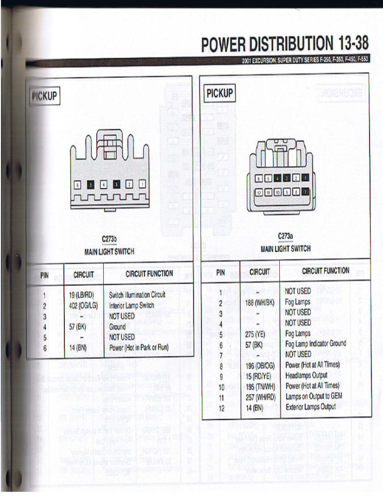 2000 F350 Headlight Switch Wiring Diagram