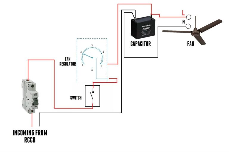3 Wire Ceiling Fan Capacitor Wiring Diagram