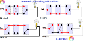 Intermediate switch connection and wiring diagram