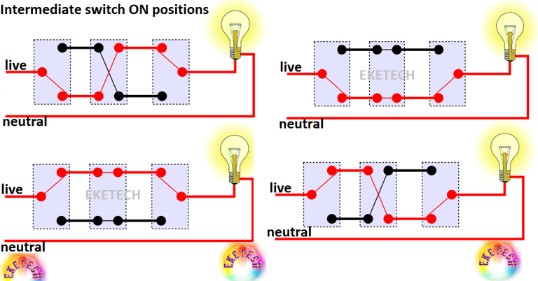 Two Way Switch Connection Circuit Diagram