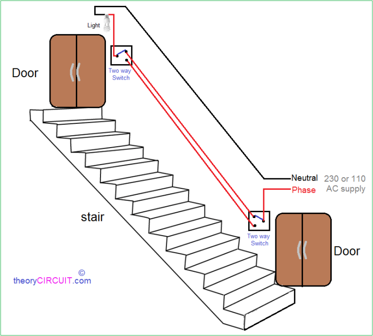 Wiring A 2 Way Light Switch For The Staircase