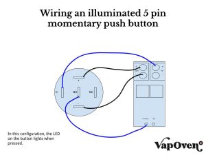 Wiring an Illuminated 5 pin Momentary Push Button • VapOven