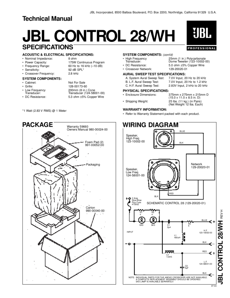 Jbl 26Ct Wiring Diagram